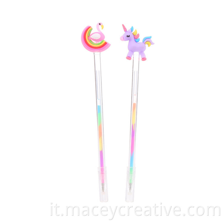 Creative Rainbow Neutral 6 Color Pen Penilo per evidenziatore Pastello Pastello Swan Pony Modeling Evidenziatore